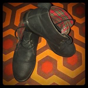 Doc Martens black canvas chukka boots.